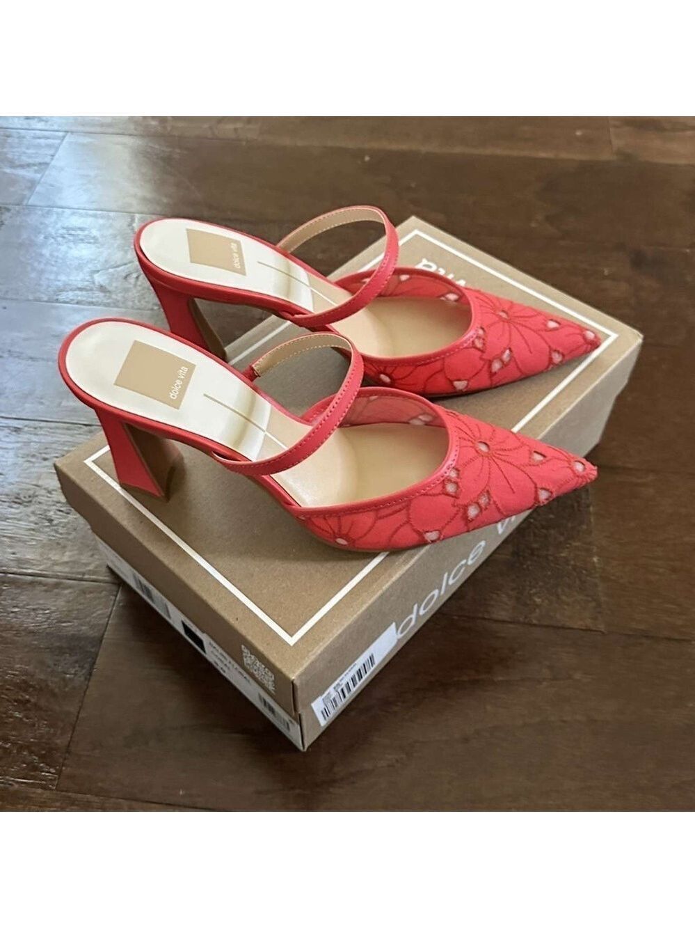 DOLCE VITA-Nalini Floral heels. 7.5- Coral Brand New - Picture 3 of 15